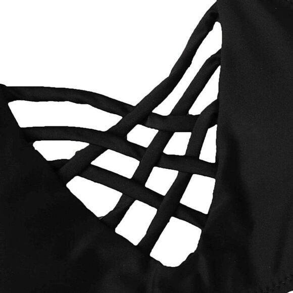 Strap Floral Print Criss Cross Bikini Set-B&F - Picture 3 of 4